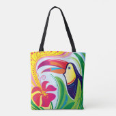 Tukan mit tropischer Blume Tasche (Rückseite)