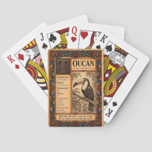 Tukan, mittelalterliche Bestiarien-Kunst Spielkarten