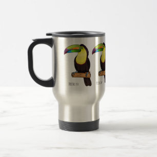 Tukan-Vogel Cartoon-Illustration mit Kielschnabel Reisebecher