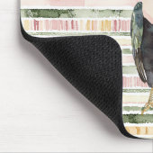 Tukan Vogel Rosa Grüne Streifen Mousepad (Ecke)