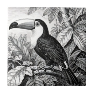 Tukane Dschungelflora Gravur Fliese