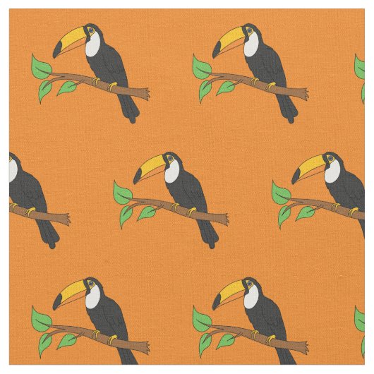 Tukane Niedliche Vögel Stoff (Nahaufnahme)