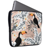 Tukane, Palmen, Plumeria: Rosa tropisch. Laptopschutzhülle (Vorne Rechts)