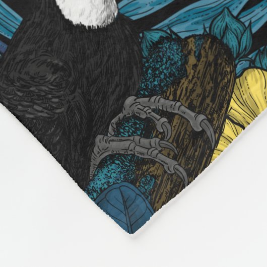 Tukane und tropische Flora, blau, gelb, orange Fleecedecke (Ecke)