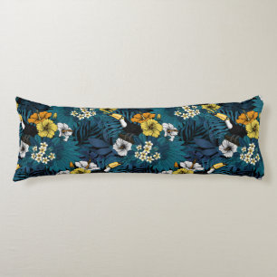 Tukane und tropische Flora, blau, gelb, orange Seitenschläferkissen