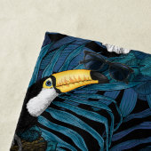 Tukane und tropische Flora, blau, gelb, orange Strandtuch (Beispiel)