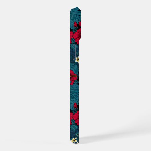 Tukane und tropische Flora, grün und rot iPhone Hülle (Rechte Seite)