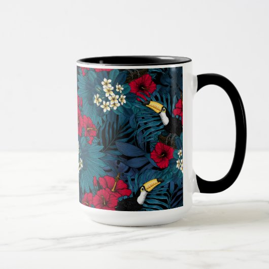 Tukane und tropische Flora, grün und rot Tasse (Rechts)