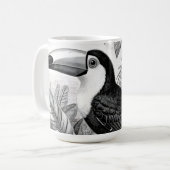 Tukane Urwald Laubwerk Gravur Kaffeetasse (Vorderseite Links)