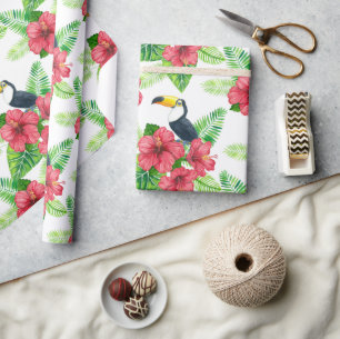 Tukanisches und tropisches Bouquet Geschenkpapier