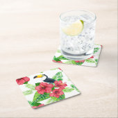 Tukanisches und tropisches Bouquet Rechteckiger Pappuntersetzer (Vor Ort)