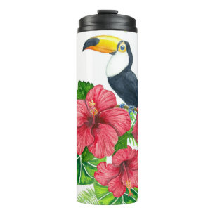 Tukanisches und tropisches Bouquet Thermosbecher
