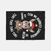 Tuki Tuki Santa Hat Spanish Mexican Christmas Swea Fleecedecke (Vorderseite (Horizontal))