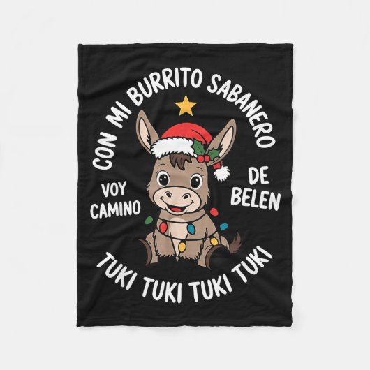 Tuki Tuki Santa Hat Spanish Mexican Christmas Swea Fleecedecke (Vorderseite)
