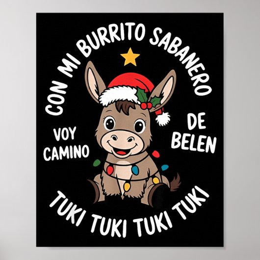 Tuki Tuki Santa Hat Spanish Mexican Christmas Swea Poster (Vorne)