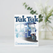TukTuk Blue Print Postkarte (Stehend Vorderseite)
