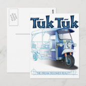 TukTuk Blue Print Postkarte (Vorne/Hinten)