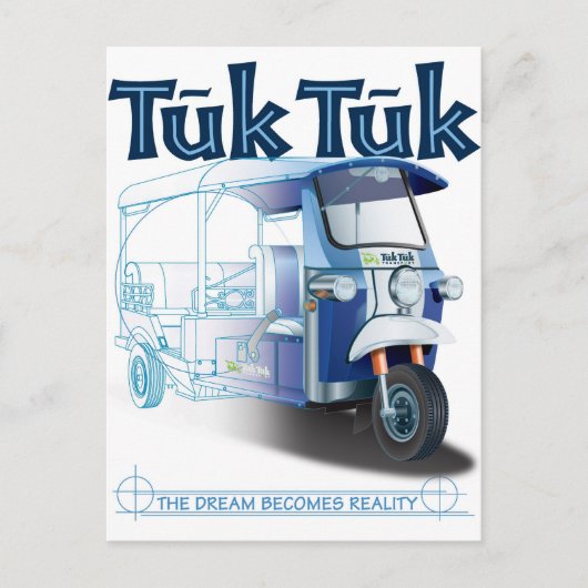 TukTuk Blue Print Postkarte (Vorderseite)
