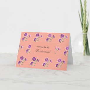 Tula floral Batik be my Bridesmaid Einladung