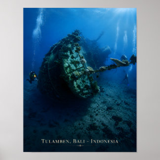 Tulamben Bali Schiffswrack Poster