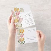 Tulip All in One Wedding Einladung (Abreißen)