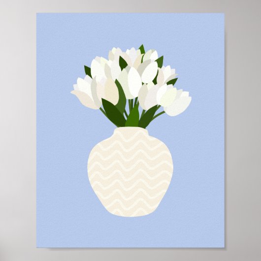 Tulip Arrangement Floral Vase Blue Poster (Vorne)