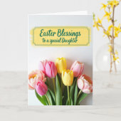 Tulip Blooms Daughter Easter Card Karte (Gelbe Blume)