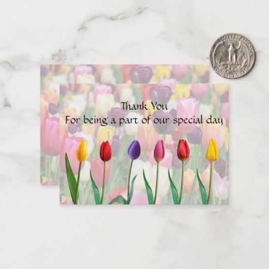 Tulip Blossom Vielen Dank Karten (Vorderseite/Rückseite Beispiel)