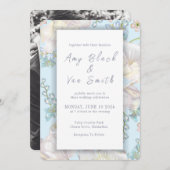 Tulip Blue Floral Wedding Einladung (Vorne/Hinten)