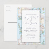 Tulip Blue Floral Wedding Einladungspostkarte (Vorne/Hinten)