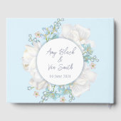Tulip Blue Floral Wedding Gästebuch (Rückseite)