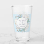 Tulip Blue Floral Wedding Glas (Rückseite)
