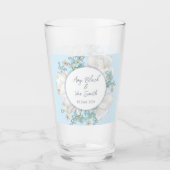 Tulip Blue Floral Wedding Glas (Vorderseite)