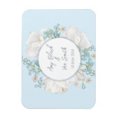Tulip Blue Floral Wedding Magnet (Vertikal)