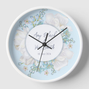 Tulip Blue Floral Wedding Uhr