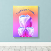 Tulip Blume Alles ist möglich Inspiration Leinwanddruck (Insitu (Holzboden))