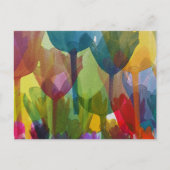 Tulip-Blume, Aquarellfarben-Blume, Blumenbeete Postkarte (Vorderseite)