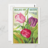Tulip Blume Botanische Vintage Postkarte (Vorne/Hinten)