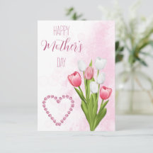 Tulip Blume Bouquet Happy Mother's Day Card