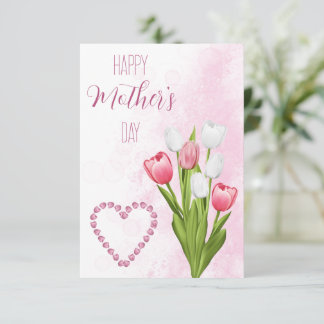 Tulip Blume Bouquet Happy Mother's Day Card Karte