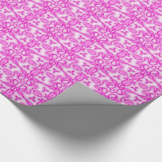 Tulip-Blume-Damaskus-Rosa Geschenkpapier (Ecke)