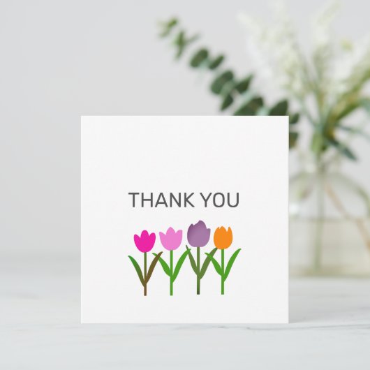 Tulip Blume Danke Karte (Stehend Vorderseite)