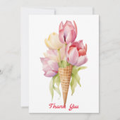 Tulip Blume Dessert Dankeskarte (Vorderseite)