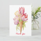 Tulip Blume Dessert Dankeskarte (Stehend Vorderseite)