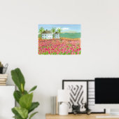 Tulip Blume Field Shaker House Pink Spring Flora Poster (Heimbüro)