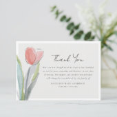Tulip Blume Foto Beileid Beerdigung Dankeskarte (Stehend Vorderseite)