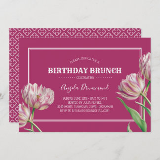 Tulip Blume Geburtstag Brunch Rosa Einladung