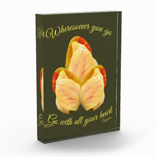 Tulip Blume geht mit Ihrem Herzen Inspiration Fotoblock (Links)