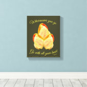 Tulip Blume geht mit Ihrem Herzen Inspiration Leinwanddruck (Insitu (Holzboden))