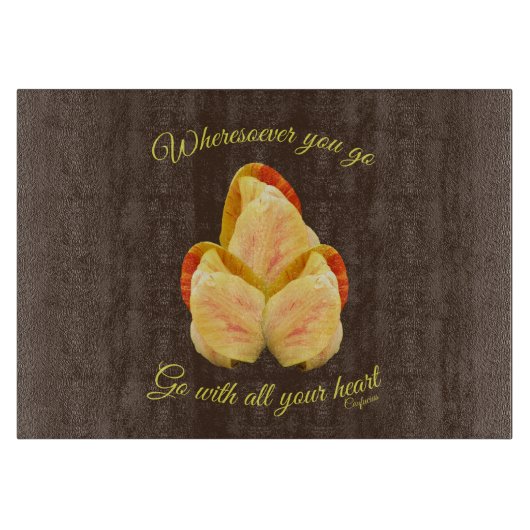 Tulip Blume geht mit Ihrem Herzen Inspiration Schneidebrett (Vorderseite)